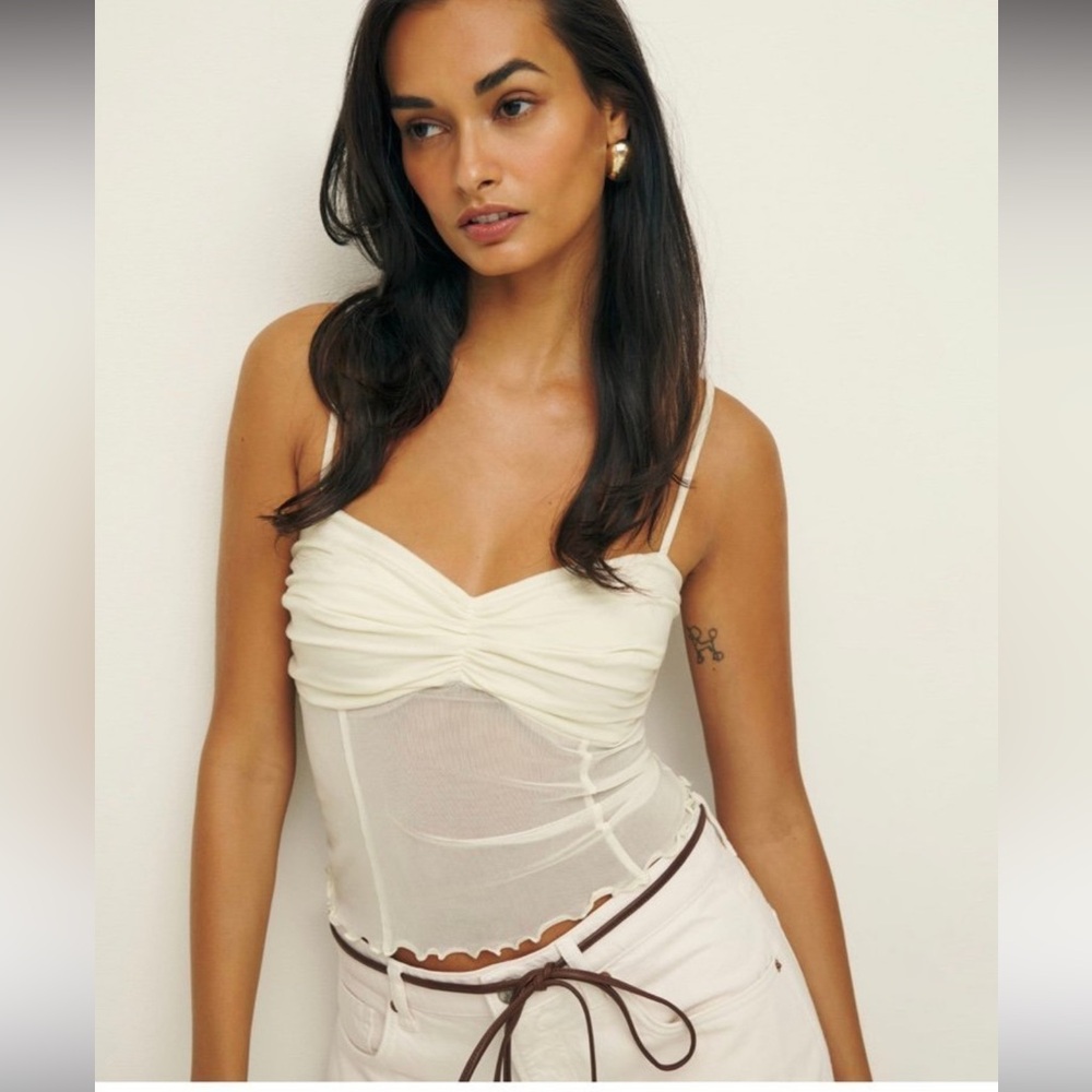 NWT Reformation Milly Knit Top Fior Di Latte